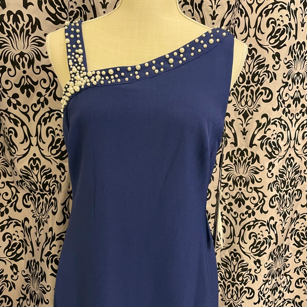 Navy blue pearl dress